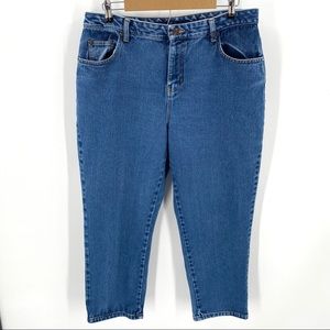 Bill Blass Jeans Petite Women’s 16P Easy Fit High Rise Mom Classic Blue Cotton